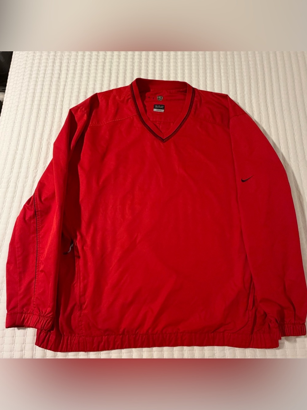 Nike Golf Men’s XL Red Clima-FIT V-Neck Pullover Windbreaker